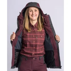 Pinewood Finnveden Hybrid Extreme - Vandtt dame jakke earth plum/antrazit