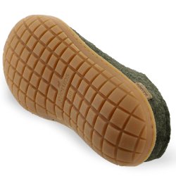 Tfler i uld med naturgummisl honey grn | Glerups