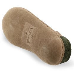 Tfler i uld med skindsl grn | Glerups