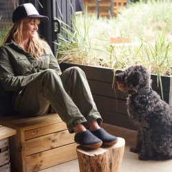 Tfler i uld med naturgummisl honey koksgr | Glerups