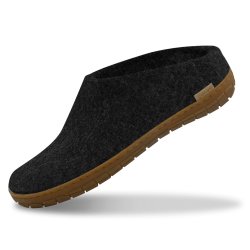 Tfler i uld med naturgummisl honey koksgr | Glerups