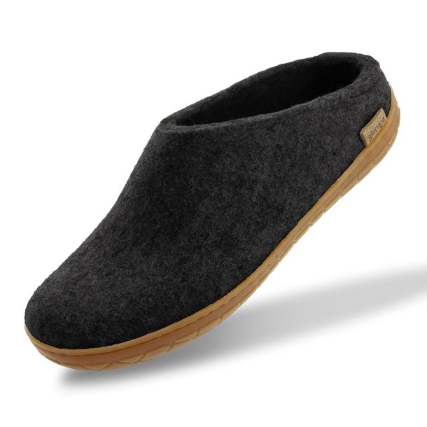 Tfler i uld med naturgummisl honey koksgr | Glerups