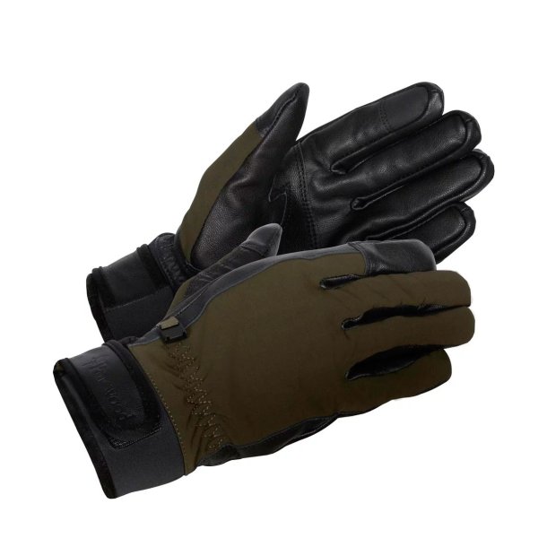 Handsker grnne / sorte lder/tekstil | Furudal Hunters Glove Pinewood