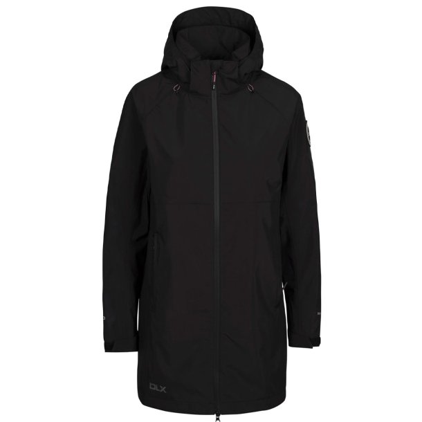 Outdoorjakke dame lang, vandtt og ndbar. Sort | Lucille DLX Trespass