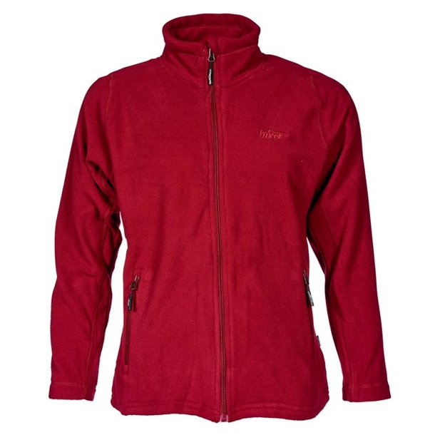 Outdoor fleece jakke dame. Maroon red, med lynl�s | Maya Tuxer
