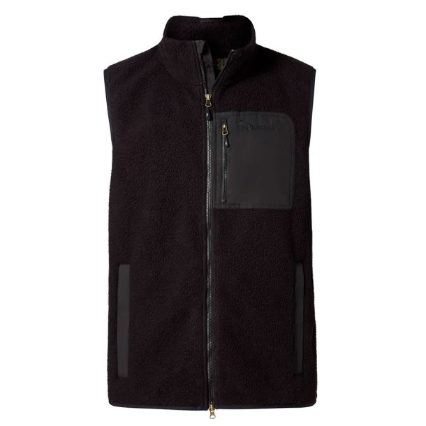 Outdoor fleece vest herre sort med lommer | Pile fleece Pinewood