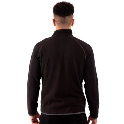 Outdoor fleece jakke herre tynd sort med lynls og lommer | Faxfleet Trespass