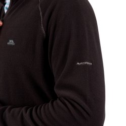 Outdoor fleece jakke herre tynd sort med lynls og lommer | Faxfleet Trespass