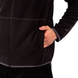 Outdoor fleece jakke herre tynd sort med lynls og lommer | Faxfleet Trespass