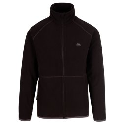 Outdoor fleece jakke herre tynd sort med lynls og lommer | Faxfleet Trespass