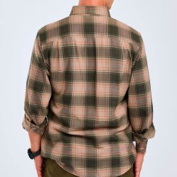 Outdoor herreskjorte - bl�d flannel. Oliven/gr�n | Finnveden forest Pinewood