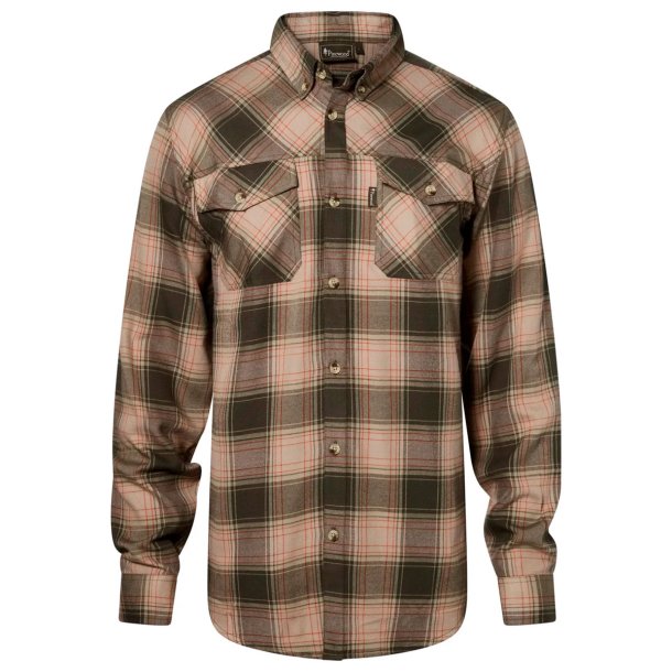 Outdoor herreskjorte - bl�d flannel. Oliven/gr�n | Finnveden forest Pinewood