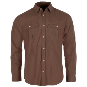 Outdoor herreskjorte m�rk oliven. Lang�rmet |  Insectsafe Poplin Pinewood