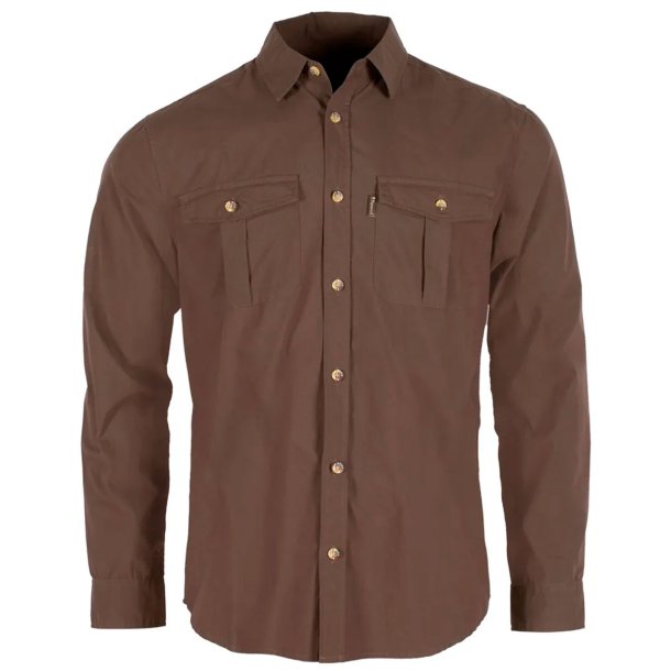 Outdoor herreskjorte m�rk oliven. Lang�rmet |  Insectsafe Poplin Pinewood