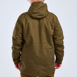Outdoor vinterjakke herre. Varmt teddy-for. Oliven | Finnveden Winter Pinewood