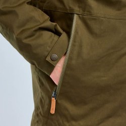 Outdoor vinterjakke herre. Varmt teddy-for. Oliven | Finnveden Winter Pinewood