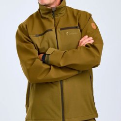 Outdoor jakke herre olivengr�n med str�k. Vind- og vandt�t | Furudal Hunters hybrid Pinewood