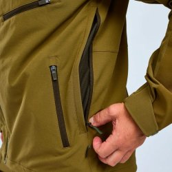 Outdoor jakke herre olivengr�n med str�k. Vind- og vandt�t | Furudal Hunters hybrid Pinewood