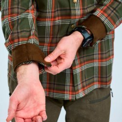 Outdoor skjorte herre mrkegrn / orange | Prestwick Exclusive Pinewood