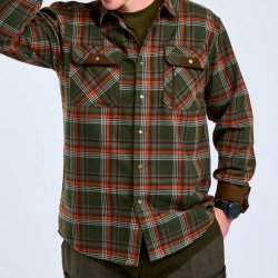 Outdoor skjorte herre mrkegrn / orange | Prestwick Exclusive Pinewood