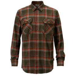 Outdoor skjorte herre mrkegrn / orange | Prestwick Exclusive Pinewood