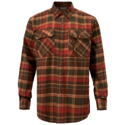 Outdoor skjorte herre mrkegrn / terracotta | Prestwick Exclusive Pinewood