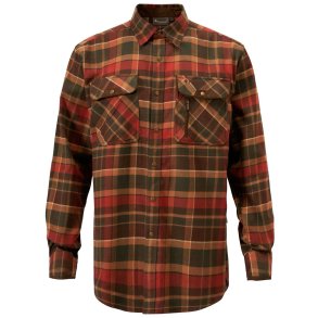 Outdoor skjorte herre mrkegrn / terracotta | Prestwick Exclusive Pinewood