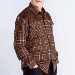 Outdoor skjorte herre nougat / beige vind og vandtt | Douglas Pinewood