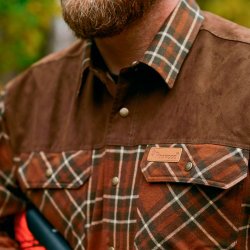 Outdoor skjorte herre nougat / beige vind og vandtt | Douglas Pinewood