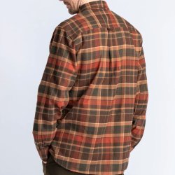 Outdoor skjorte herre mrkegrn / terracotta | Prestwick Exclusive Pinewood