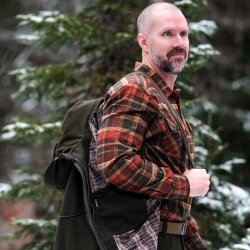 Outdoor skjorte herre mrkegrn / terracotta | Prestwick Exclusive Pinewood