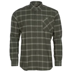 Skjorte herre grn flannel | Vrnamo Pinewood