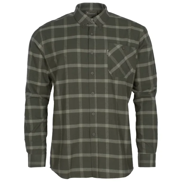 Skjorte herre grn flannel | Vrnamo Pinewood