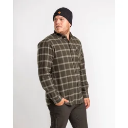 Skjorte herre grn flannel | Vrnamo Pinewood