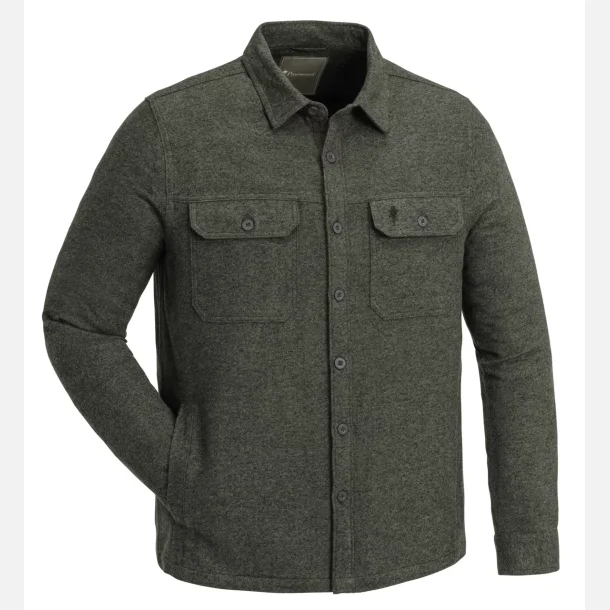 Skjorte herre grn bomuld | Vrnamo Overshirt Pinewood