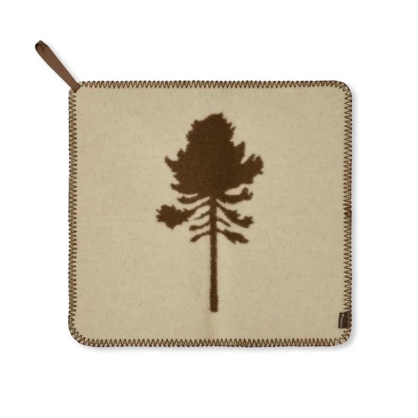Siddeunderlag. 100% uld. Lys sand/ olivengr�n | Wool seatpad Pinewood