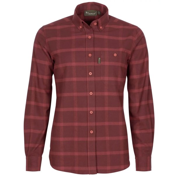 Dameskjorte earth / plum flannel | Vrnamo Pinewood