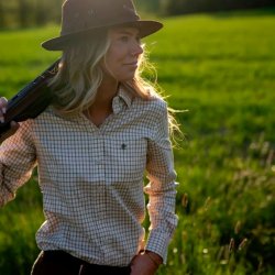 Outdoor skjorte dame ternet lys sand/lys gr�n | Nydala Grouse Pinewood