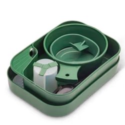 Spisest grnt skrebrt og ekstra kop komplet st | Briv