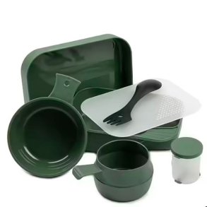 Spisest grnt skrebrt og ekstra kop komplet st | Briv