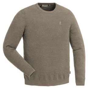 Striktrje herre lys brun 100 pct. bomuld  | Vrnamo Crewneck Pinewood