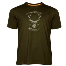 T-shirt herre grn bomuld kronhjort | Red Deer Pinewood