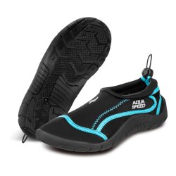 Badesko med gummisl. Sort/bl | Aquaspeed