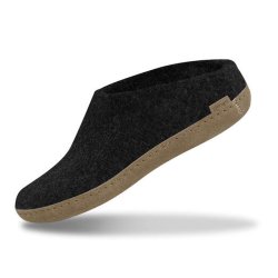 Tfler i uld med skindsl koksgr | Glerups