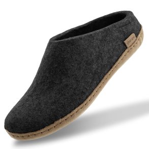 Tfler i uld med skindsl koksgr | Glerups