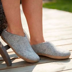 Futsko t�fler gr� uld skinds�l | Glerups