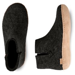 St�vler i uld med skinds�l koksgr� | Glerups