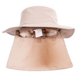 Hat med bred skygge og beskyttelse af nakken. H�j UV-beskyttelse. Lys sand | Bearing Trespass