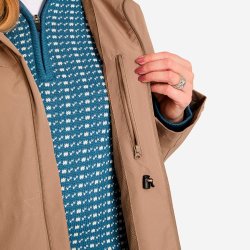 Jakke dame lys brun. Halvlang, vind- og vandt�t | Harper Tuxer