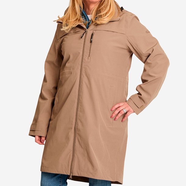 Jakke dame lys brun. Halvlang, vind- og vandt�t | Harper Tuxer